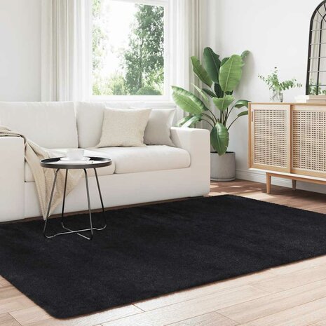 Hoogpolig vloerkleed NAVARRA 160x230 cm polyester zwart 3
