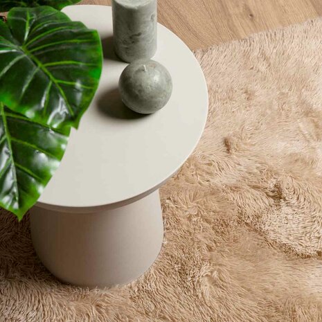 Hoogpolig vloerkleed NAVARRA 160x160 cm polyester beige 8