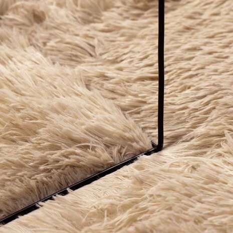 Hoogpolig vloerkleed NAVARRA 100x100 cm polyester beige 7