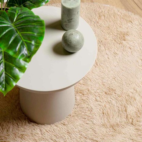 Hoogpolig vloerkleed NAVARRA 100x100 cm polyester beige 8