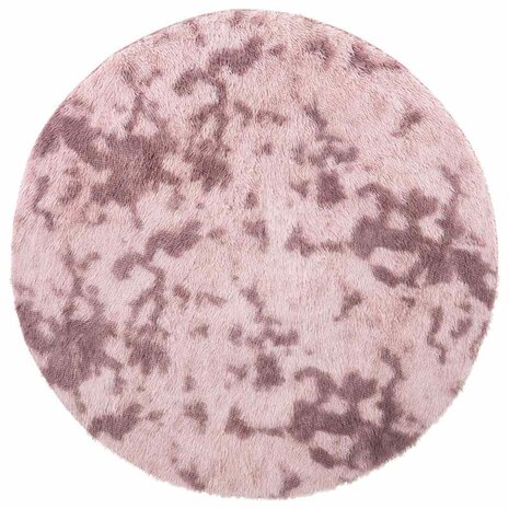 Hoogpolig vloerkleed NAVARRA 160x160 cm polyester stoffig roze 2