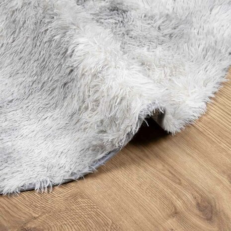 Hoogpolig vloerkleed NAVARRA 160x160 cm polyester lichtgrijs 5