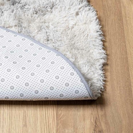 Hoogpolig vloerkleed NAVARRA 160x160 cm polyester lichtgrijs 6