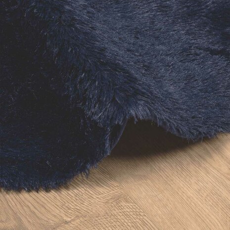 Hoogpolig vloerkleed NAVARRA 160x160 cm polyester marineblauw 5