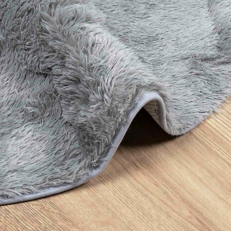 Hoogpolig vloerkleed NAVARRA 160x160 cm polyester zilvergrijs 5