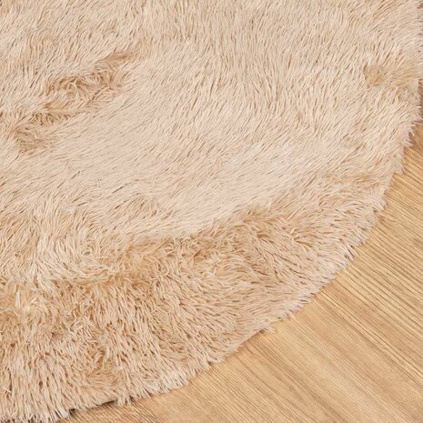 Hoogpolig vloerkleed NAVARRA 200x200 cm polyester beige 4