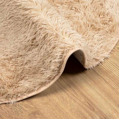 Hoogpolig vloerkleed NAVARRA 200x200 cm polyester beige 5