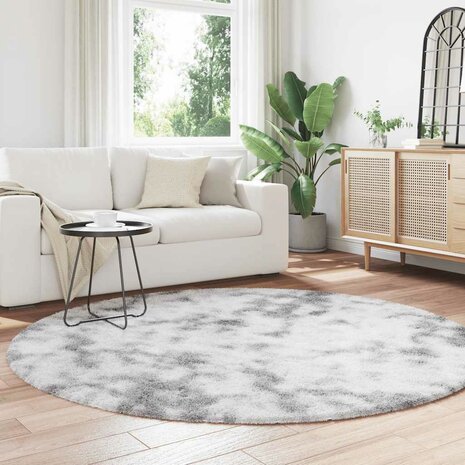 Hoogpolig vloerkleed NAVARRA 200x200 cm polyester lichtgrijs 3