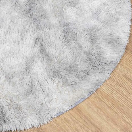 Hoogpolig vloerkleed NAVARRA 200x200 cm polyester lichtgrijs 4