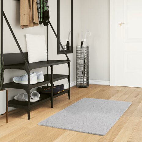 Vloerkleed HUARTE laagpolig zacht wasbaar 60x110 cm grijs 1