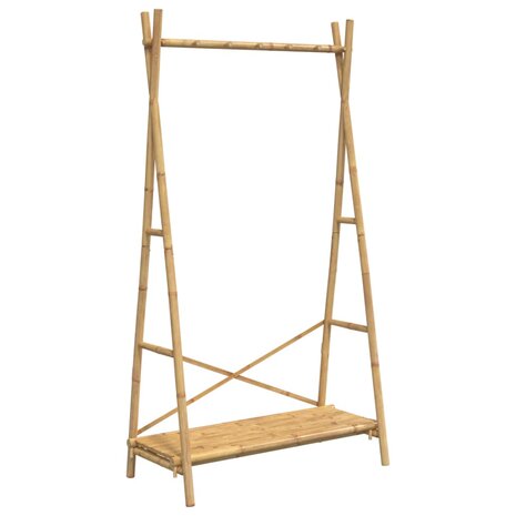 Kledingrek met schap 102x50x190 cm bamboe 2