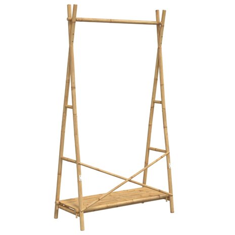 Kledingrek met schap 102x50x190 cm bamboe 7
