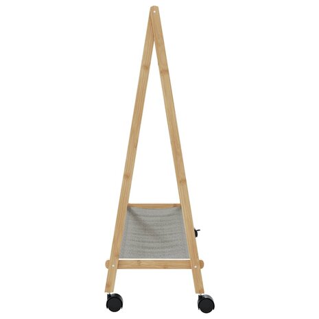 Kledingrek met schappen en wielen 106x34x106,5 cm bamboe 5