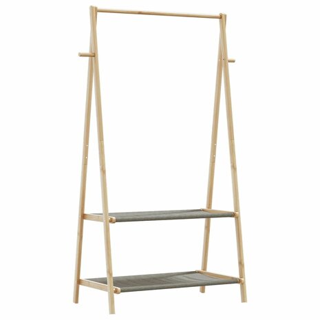 Kledingrek met schappen 96x45,5x150,5 cm bamboe 1