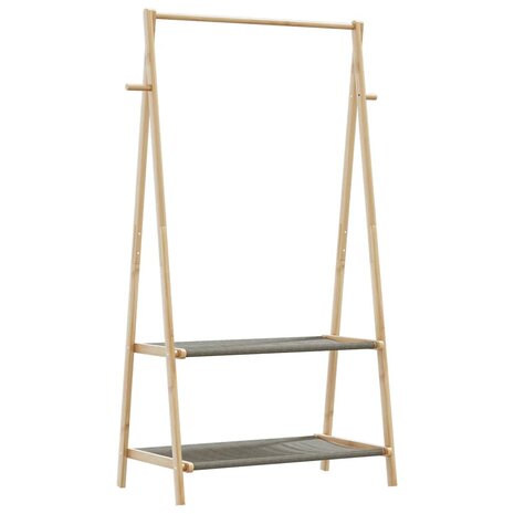 Kledingrek met schappen 96x45,5x150,5 cm bamboe 6