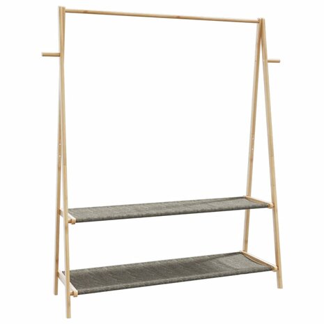 Kledingrek met schappen 132x45,5x150,5 cm bamboe 1