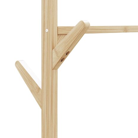 Kledingrek met schappen en wielen 100x38x175,5 cm bamboe 7