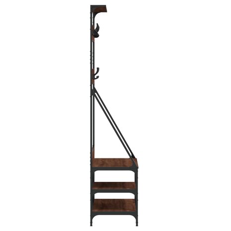 Kledingrek met schoenenrek 80x40x184 cm bruin eikenkleur 5