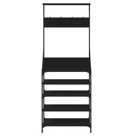 Kledingrek met schoenenrek 70x34x184 cm zwart 4