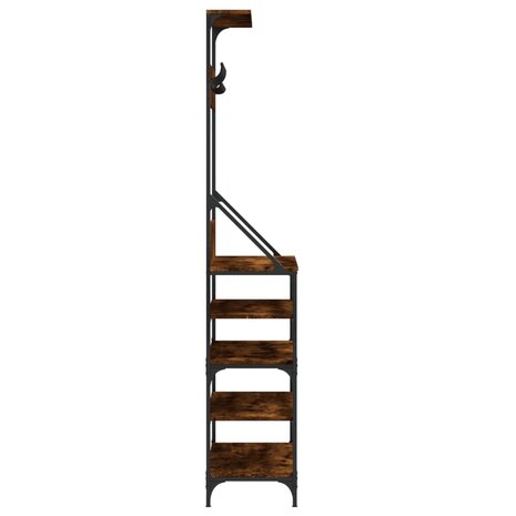 Kledingrek met schoenenrek 90x34x184 cm gerookt eikenkleurig 5