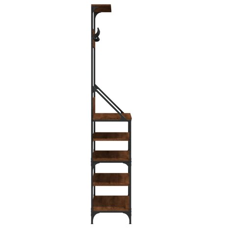Kledingrek met schoenenrek 90x34x184 cm bruin eikenkleur 5