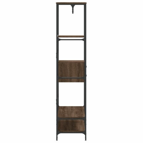 Kledingrek met schappen bewerkt hout bruin eikenkleur 5