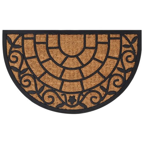Deurmat halfrond 45x75 cm rubber en kokosvezel 1