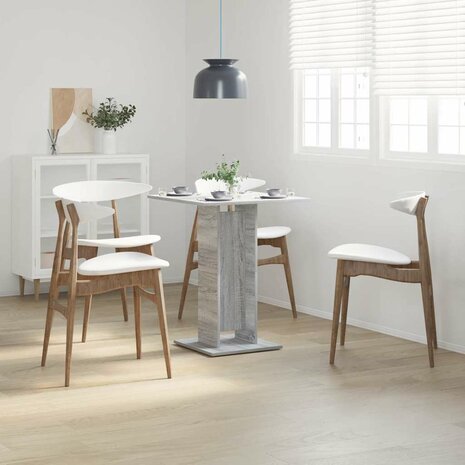 Bistrotafel 60x60x75 cm bewerkt hout grijs sonoma eikenkleurig 3