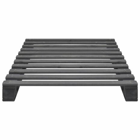 Bedframe pallet massief grenenhout grijs 100x200 cm 3