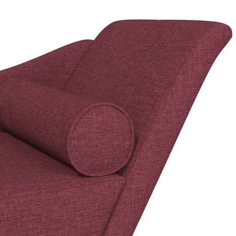 Chaise longue met kussens stof wijnrood 6