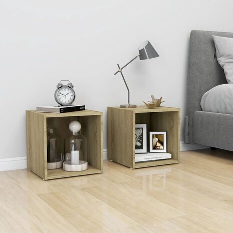 Tv-meubel 37x35x37 cm bewerkt hout sonoma eikenkleurig 8