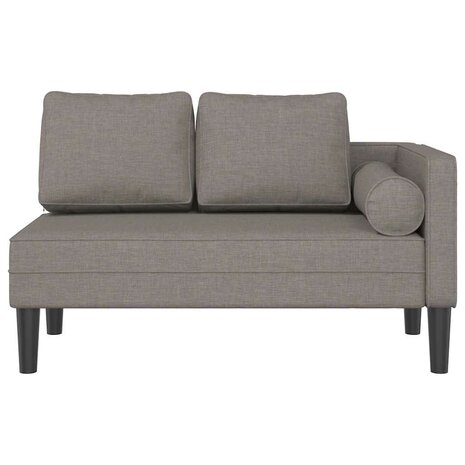 Chaise longue met kussens stof taupe 3