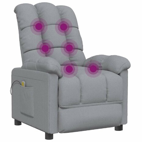 Massagestoel stof lichtgrijs 6