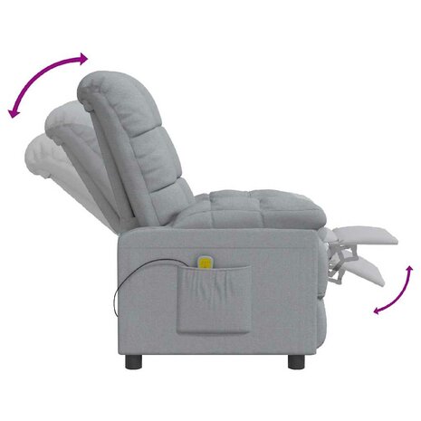 Massagestoel stof lichtgrijs 7