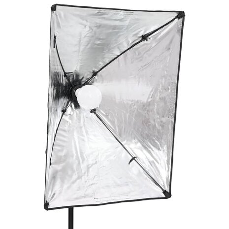 Fotostudioset met verlichtingsset, achtergrond en reflector 9