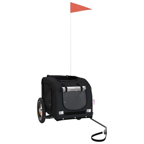 Hondenfietstrailer oxford stof en ijzer zwart 3