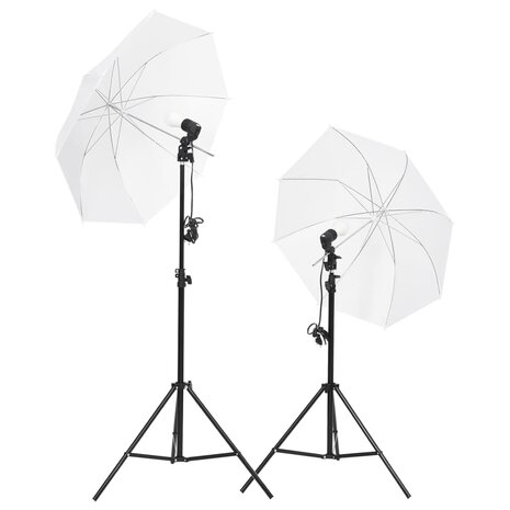 Fotostudioset met verlichtingsset, achtergrond en reflector 4