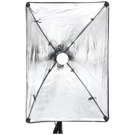 Fotostudioset met softboxlamp, achtergrond en reflector 5