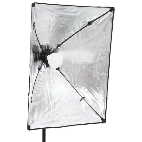 Fotostudioset met verlichtingsset, achtergrond en reflector 4