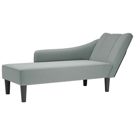 Chaise longue met rechterarmleuning stof lichtgrijs 1
