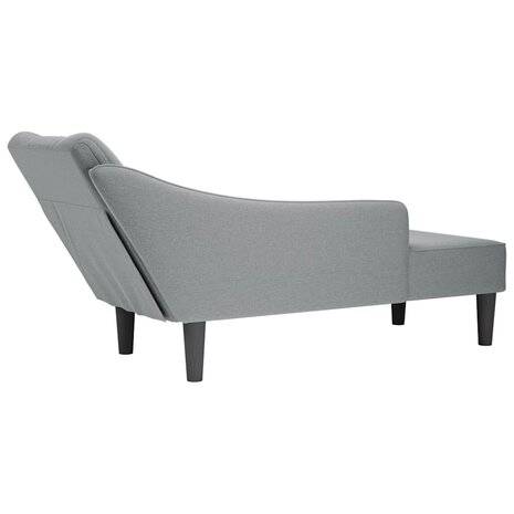 Chaise longue met rechterarmleuning stof lichtgrijs 6