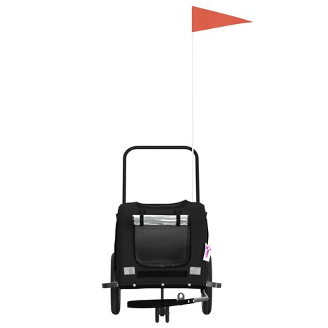 Hondenfietstrailer oxford stof en ijzer zwart 4