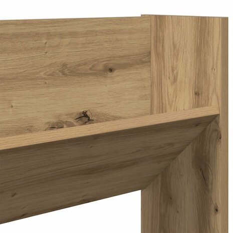 Wandschoenenkast 80x18x60 cm bewerkt hout artisanaal eikenkleur 7