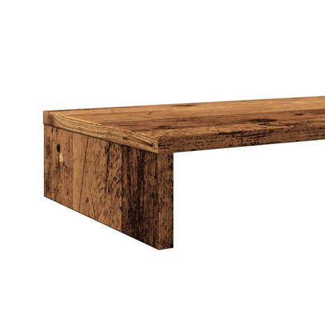 Monitorstandaard 100x27x10 cm bewerkt hout oud houtkleurig 7