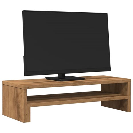 Monitorstandaard 54x22x15 cm bewerkt hout artisanaal eikenkleur 3