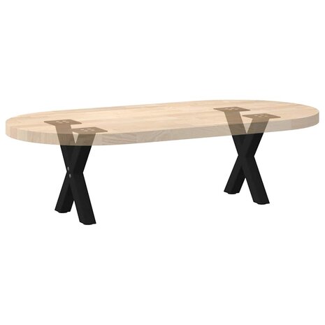 Salontafelpoten 2 st X-vormig 30x(30-31) cm staal zwart 7
