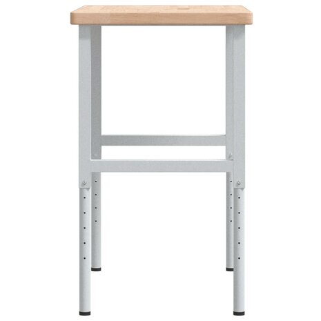 Werkbank rechthoekig 100x60x(73-99,5) cm massief eikenhout 6