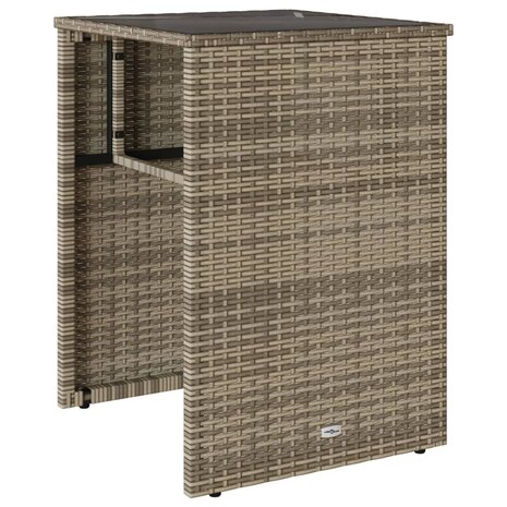 3-delige Bistroset met kussens poly rattan grijs 4