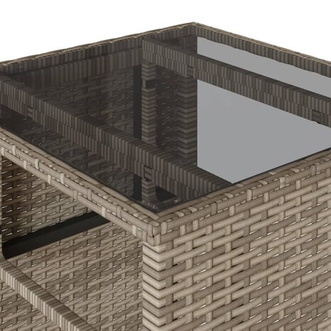 3-delige Bistroset met kussens poly rattan grijs 9
