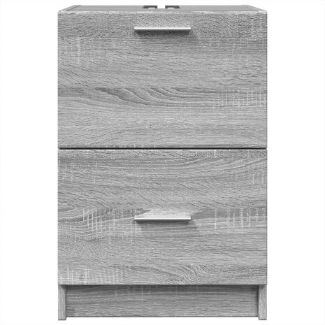 Wastafelkast 40x37x59 cm bewerkt hout grijs sonoma eikenkleurig 4